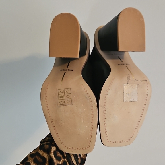 Dolce Vita Black Leather Mules - Picture 4 of 6